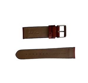 Reddish brown leather strap for watch 22 mm