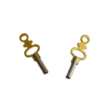 Load image into Gallery viewer, Set of 20 pocket-watch keys nickel-plated steel shaft and stamper brass handle
