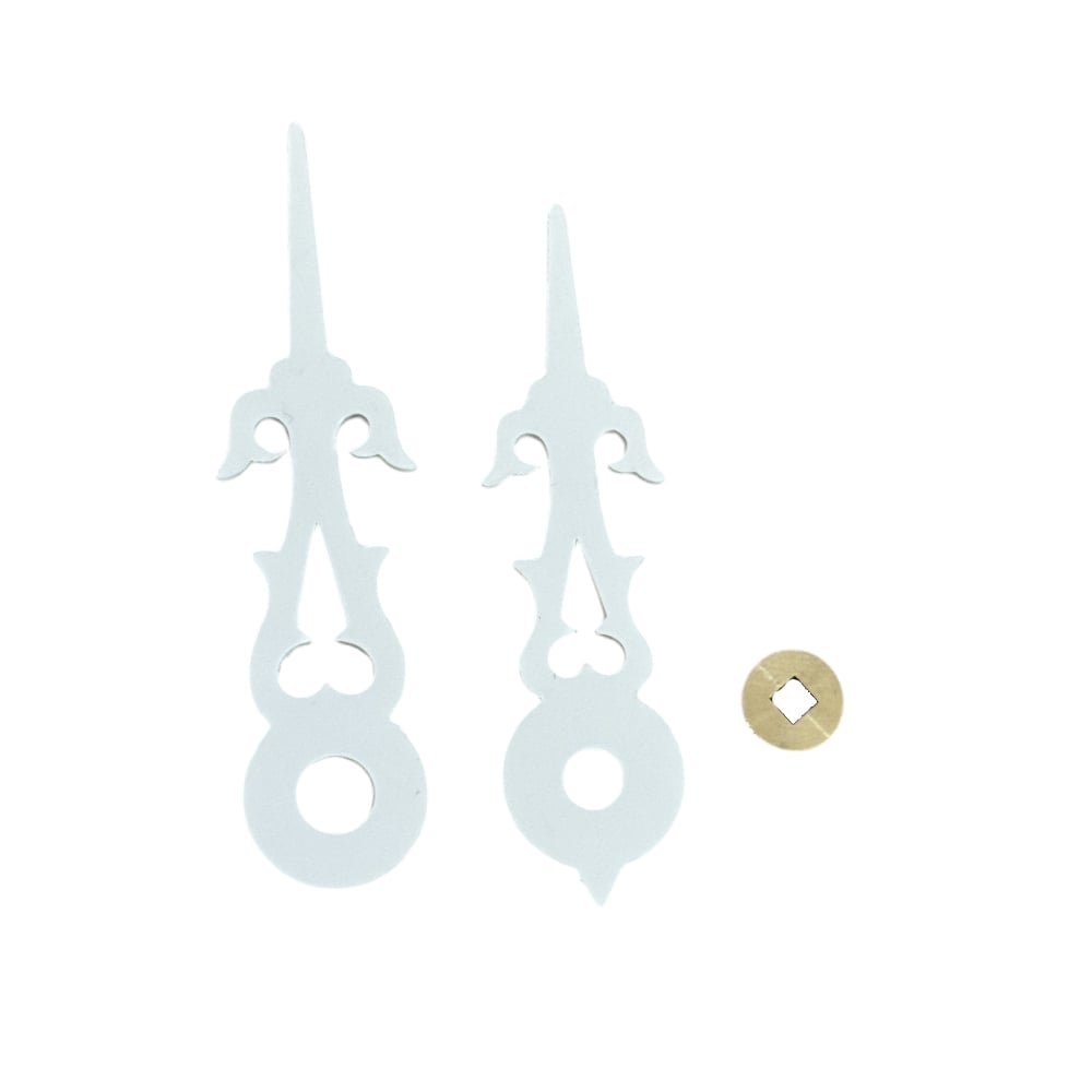 Set of Hands for Cuckoo Clocks – 48 mm, White, with Brass Bushes ...