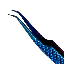 Load image into Gallery viewer, Shinezy stainless steel curved blue tweezer, non-magnetic for watchmakers and jewellers, 120mm
