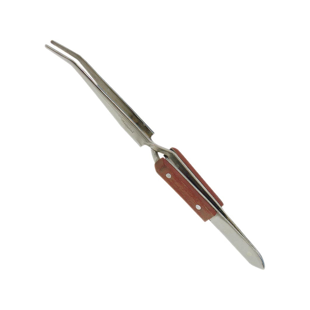 Soldering tweezers fibre grip curved length 160 mm