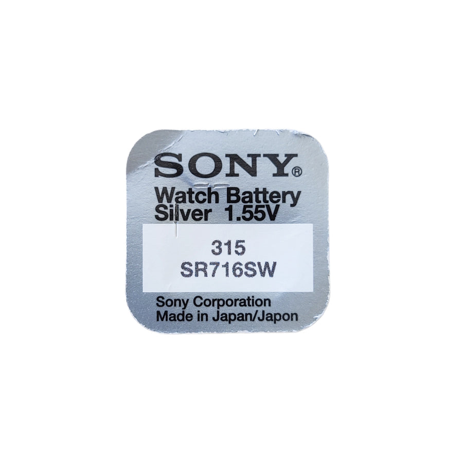 Sony 315 batteries for quartz watches with silver oxides 1.55 volts