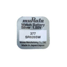 Load image into Gallery viewer, Sony/Murata 377 silver oxide quartz watch batteries 1.55 volts
