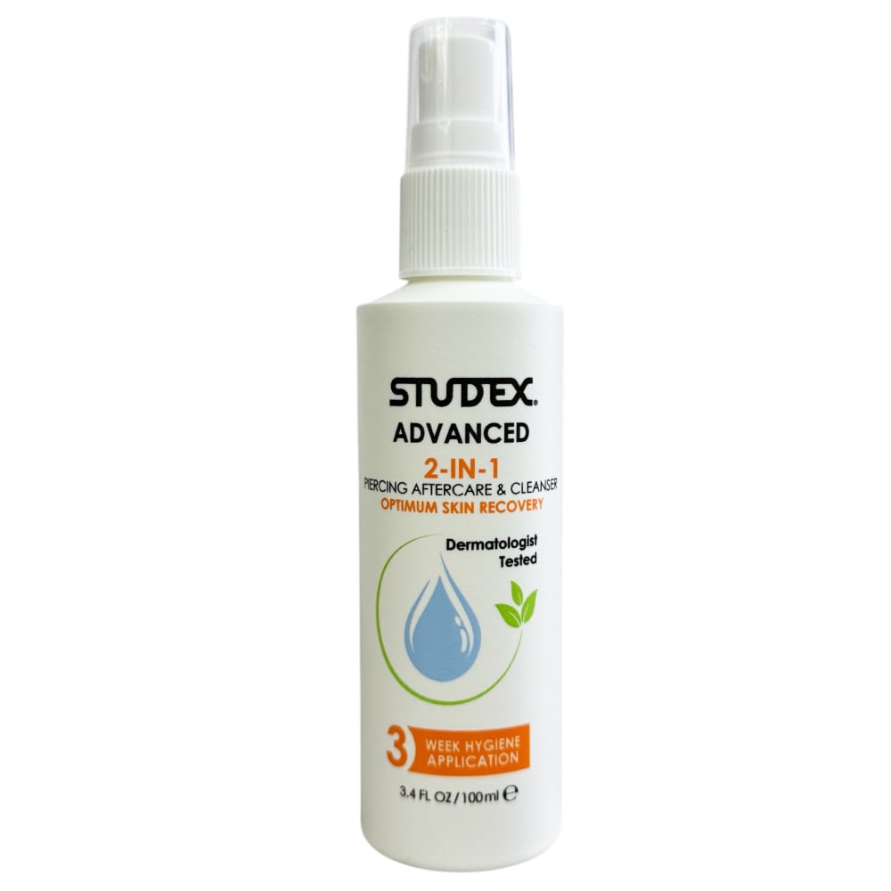 Studex Advanced 2 in 1 piercing aftercare and cleanser, 3.4 oz