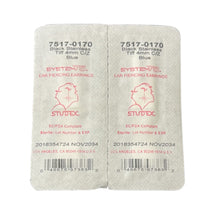 Load image into Gallery viewer, Studex black steel Earrings with Blue Cubic zirconia, 4mm, 7517-0170
