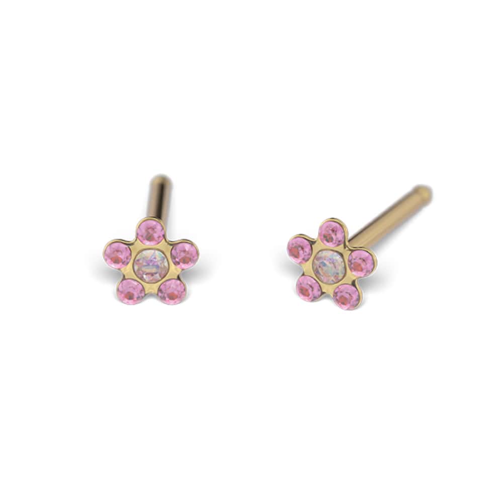 Studex Gold-Plated Baby Daisy October Rose Earrings, 3mm, 7581-6015