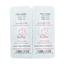 Load image into Gallery viewer, Studex Gold-Plated Earrings  ball with Pearl, 3mm 7511-0301
