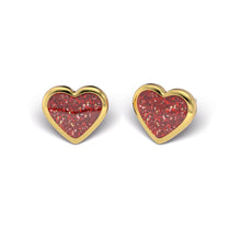 Load image into Gallery viewer, Studex Gold-Plated Heart - Glitter red earrings, 5mm, 7523-3567

