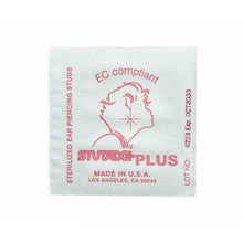 Load image into Gallery viewer, Studex Oval Children&#39;s Gold Tone Earrings with White Stones, 3.95 mm
