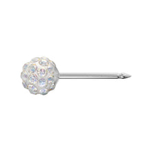 Load image into Gallery viewer, Studex silver fireball earrings  with white color stones, 4.5mm, 7522-0315
