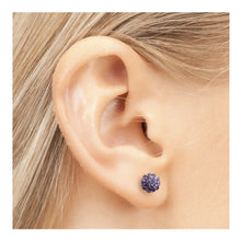 Load image into Gallery viewer, Studex silver fireball Tanzanite earrings, 4.5mm, 7522-0328
