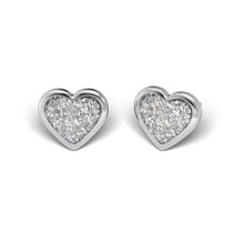 Load image into Gallery viewer, Studex Silver Heart Glitter white earrings, 5mm, 7524-3564
