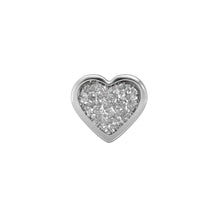 Load image into Gallery viewer, Studex Silver Heart Glitter white earrings, 5mm, 7524-3564
