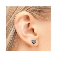 Load image into Gallery viewer, Studex Silver Heart Glitter white earrings, 5mm, 7524-3564
