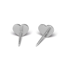 Load image into Gallery viewer, Studex Silver Heart Glitter white earrings, 5mm, 7524-3564
