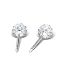 Load image into Gallery viewer, Studex Silver (Steel) Snowball (Fireball) Earrings with Cubic Zirconia, 4.5mm, 7522-0304
