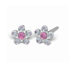 Load image into Gallery viewer, Studex steel April Crystal &amp; October Rose Earrings, 5mm, 7512-6410
