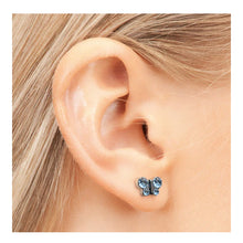 Load image into Gallery viewer, Studex steel Butterfly Mar Aquamarine Earrings, 8mm 7524-2003
