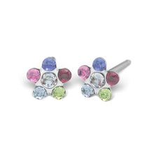 Load image into Gallery viewer, Studex steel Rainbow Daisy Flower Earrings, 5mm 7512-6213
