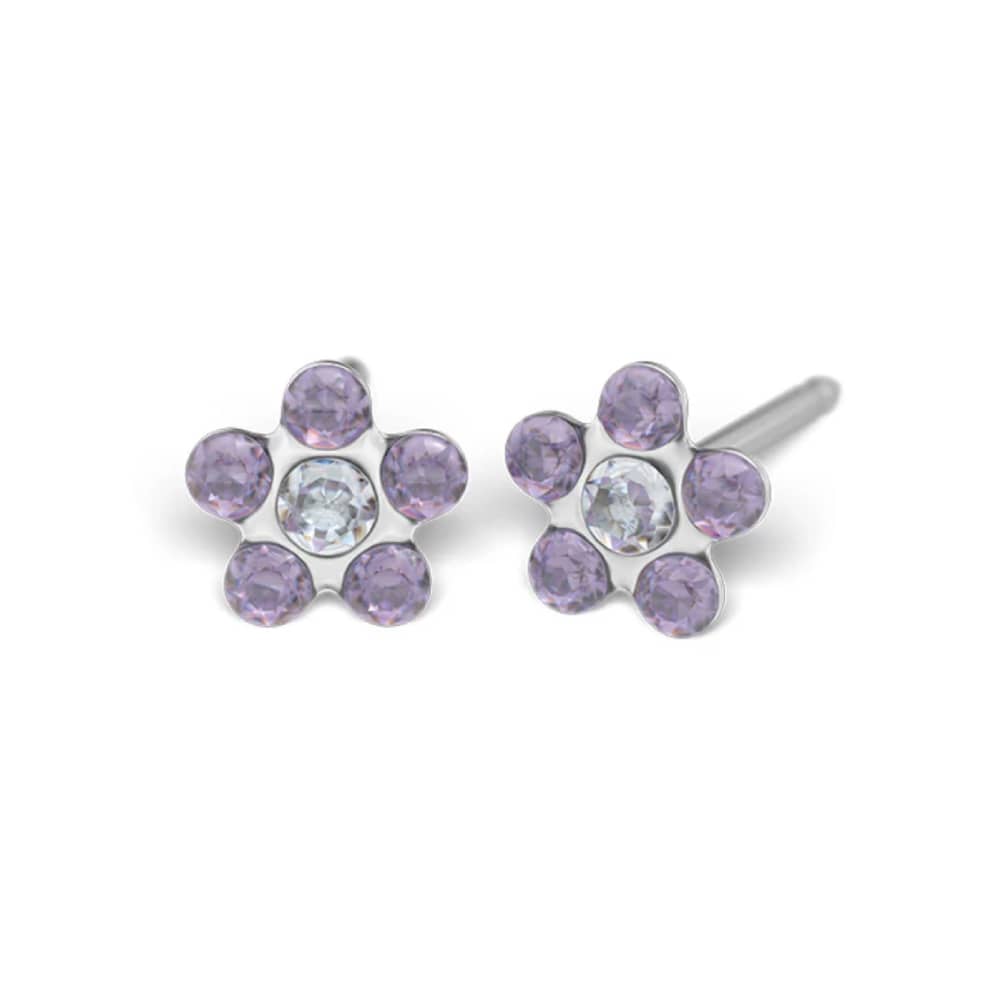 Studex steel Tanzanite April Crystal Earrings, 5mm, 7512-6284