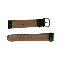 Load image into Gallery viewer, Teju Lizard XL leather strap for watches in green color 20 mm silver tone buckle
