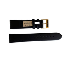 Load image into Gallery viewer, Waterproof black smooth leather watch strap with gold buckle 20mm
