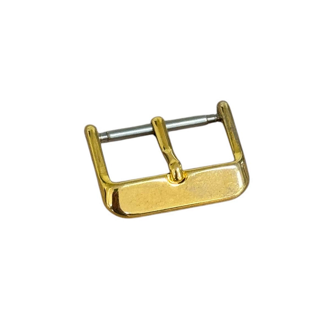 Yellow gold plated buckle for leather strap closure with spring bar 20 mm
