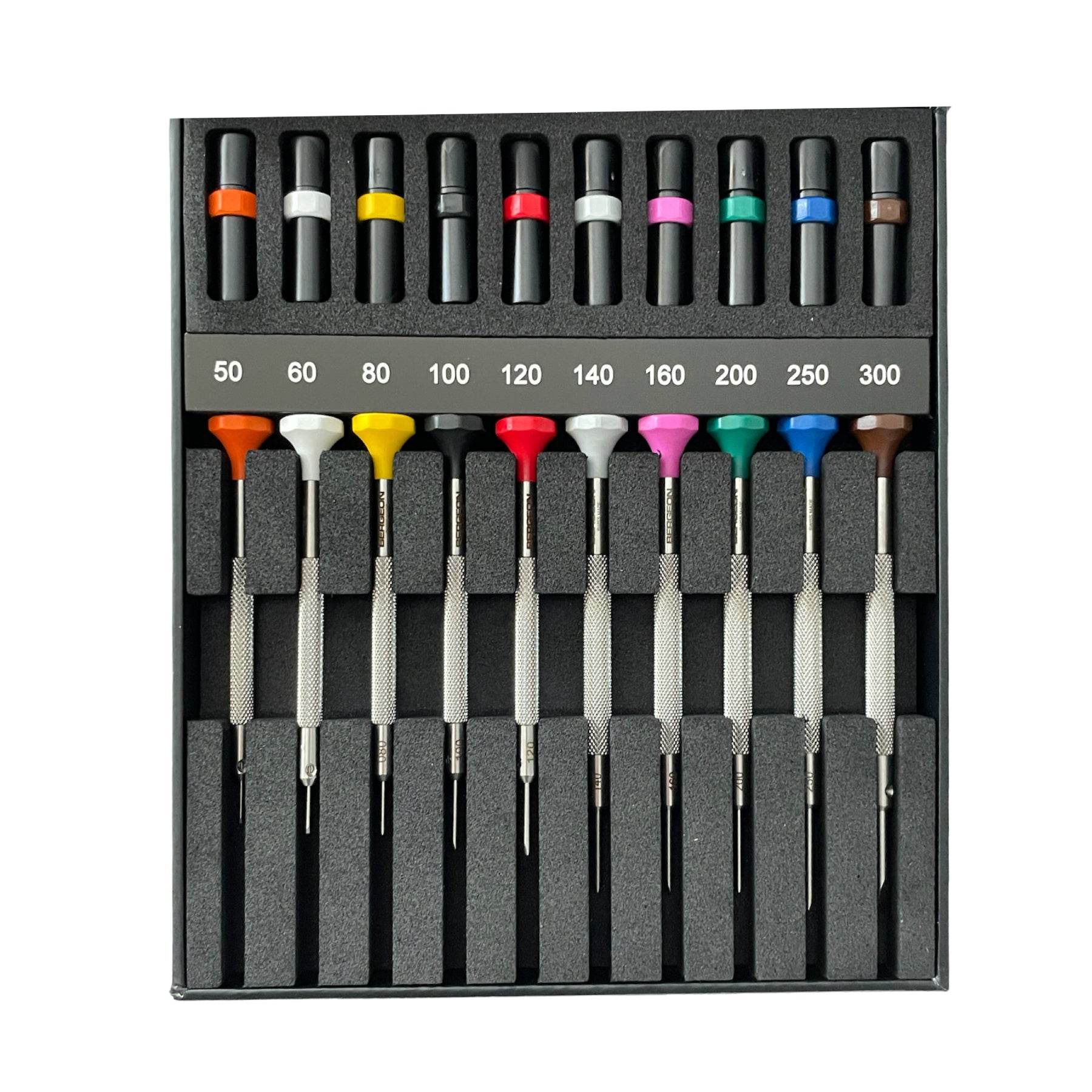 Bergeon set of 5 screwdrivers with steel blades 0,5 - 1,2 mm 30080