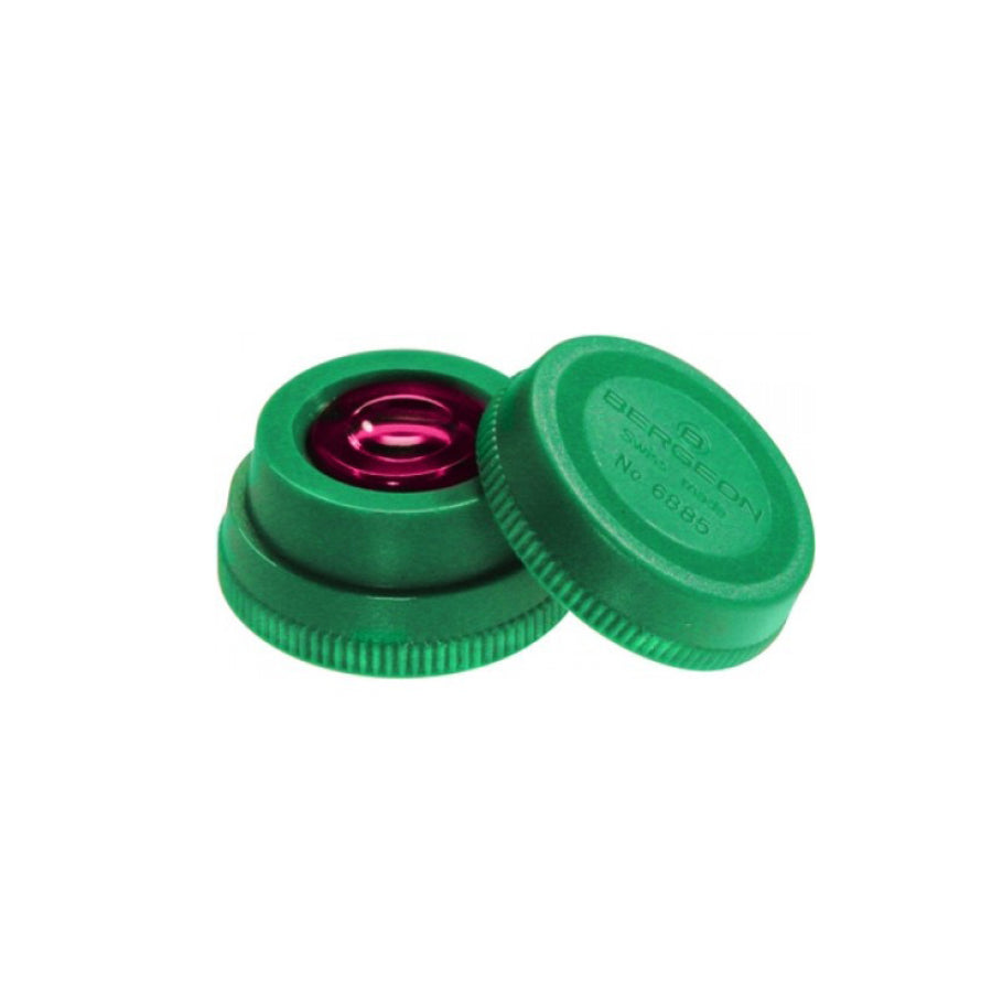 Bergeon 6885-V green oil cup with red inner glass