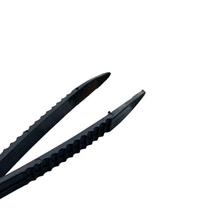 Black plastic tweezers for quartz electronic components 125 mm