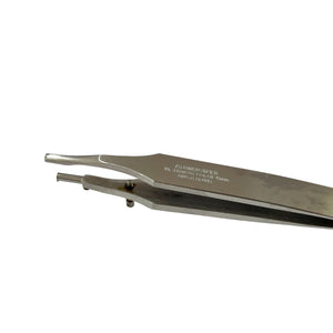 Dumont tweezer Type 9/2, for Breguet hairspring spiral, wide execution, stainless steel-carbon, 110 mm