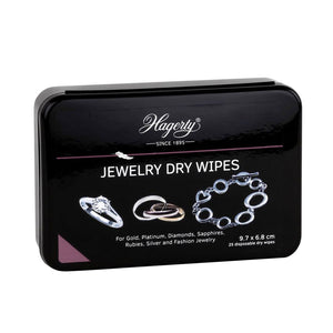 Hagerty jewellery dry wipes for silver, platinum, rubies, gold, stones 25pcs
