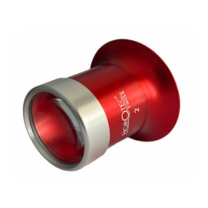 Horotec MSA 00.031-2 eyeglass loupe in aluminium anodised red with screwed ring x5 for watchmakers