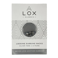 Load image into Gallery viewer, LOX classic locking earring backs silver - 2 pairs
