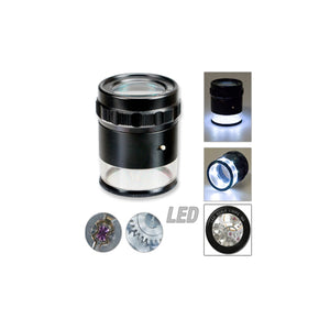 Measure and control loupe LED light x10 3 double lenses precision magnifier