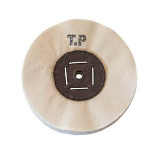 Merard watchmaker polishing wheel N° TP, natural coloured cotton Ø 100 mm, 40 folds