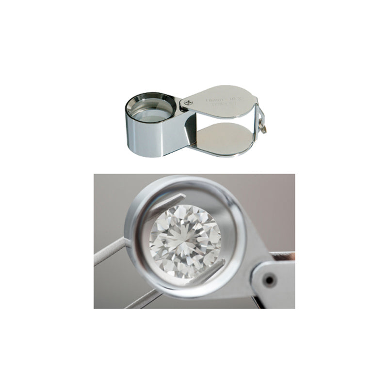 Pocket 10x triplet diamond loupe for jewelers and goldsmiths