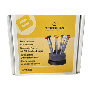 Set of 9 screwdrivers Bergeon 31081-S09 with anodised aluminium body 0.50 to 2.50 mm
