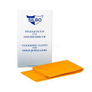 Silbo cleaning cloth for gold jewelry made of red, white and yellow gold, platinum, bicolor and gold plated jewels
