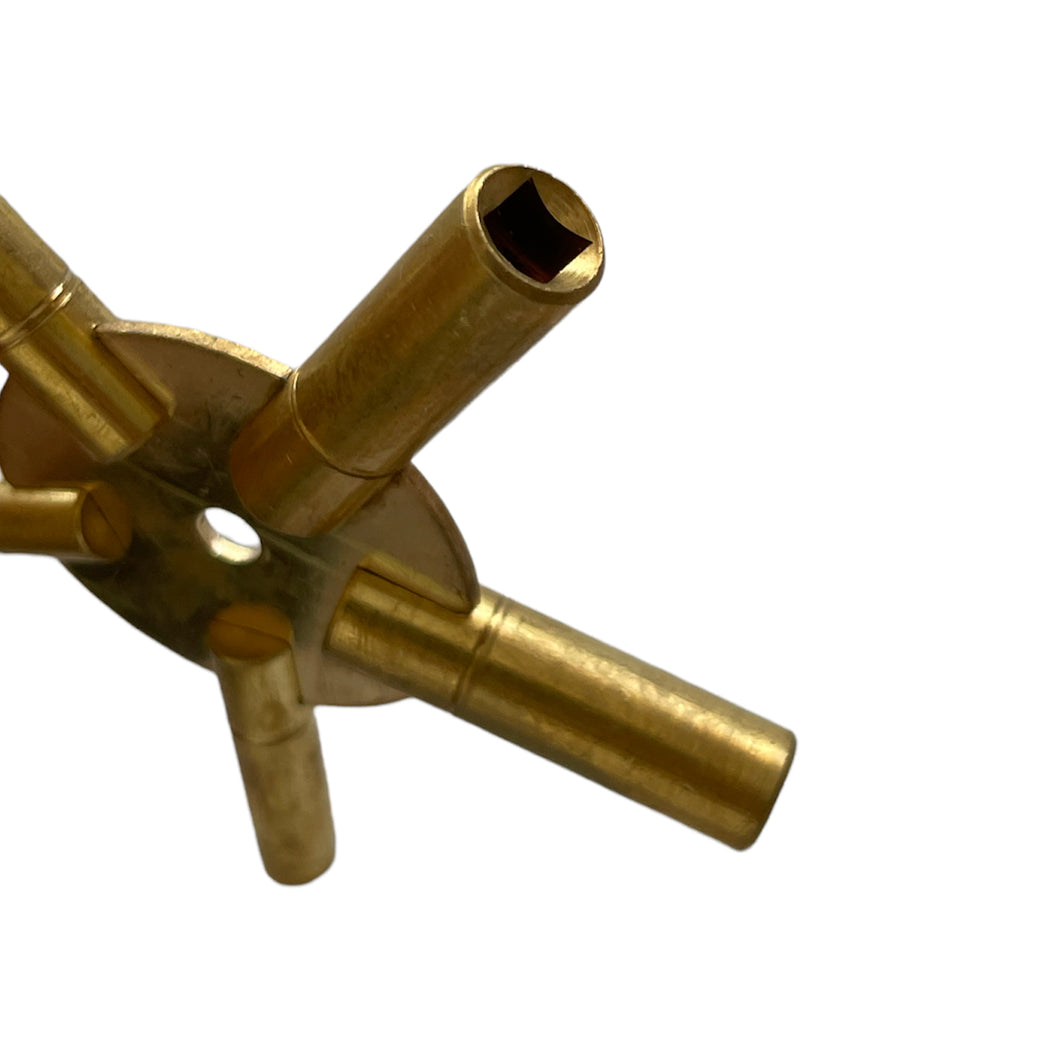 Universal brass key for clocks 5 different sizes 4-6-8-10-12