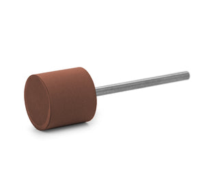 Watchmaker polisher red-brown soft cylinder, Ø 14 x 12 mm, soft, grain fine, HP-shank