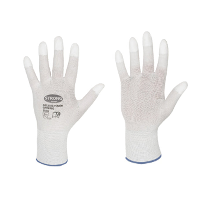 Work gloves with PU fingertips for goldsmiths and watchmakers for polishing L