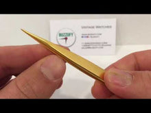 Load and play video in Gallery viewer, Bergeon 7029-1AM-GF gold flash brass tweezers 125mm
